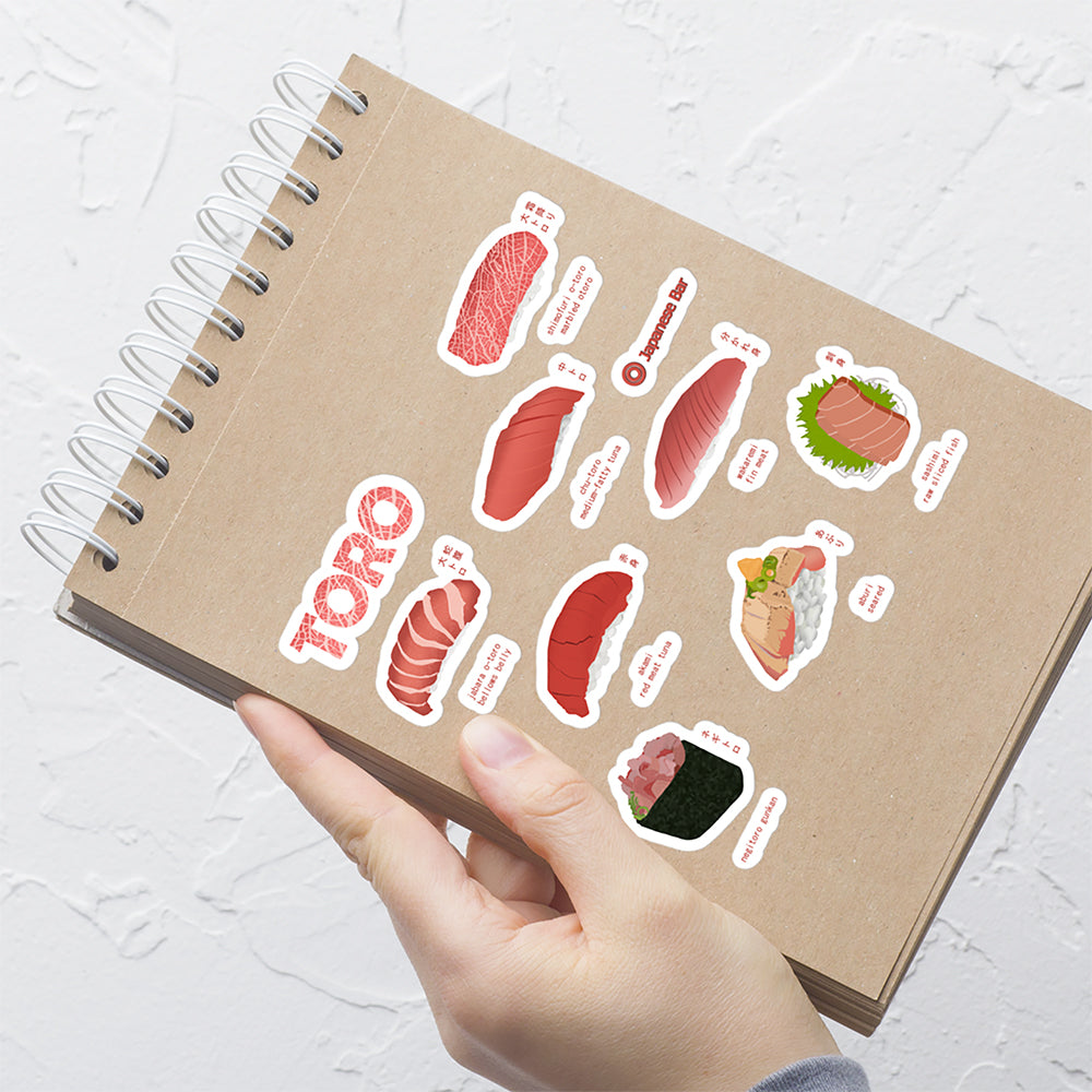 TORO: Bluefin Tuna Sushi Sticker Set 5.5"x5.5"