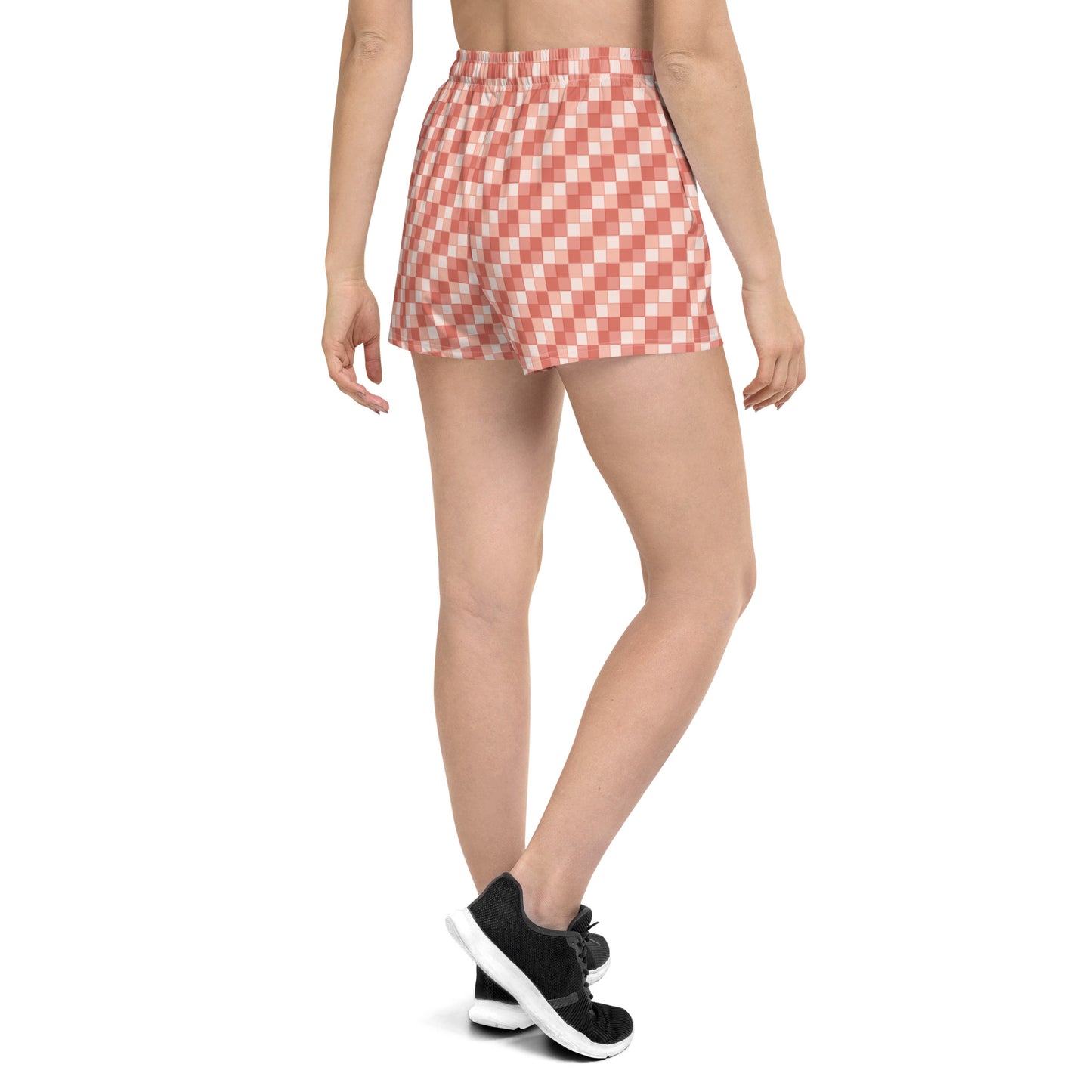 Women’s Pink Salmon Ichimatsu Pattern Recycled Shorts
