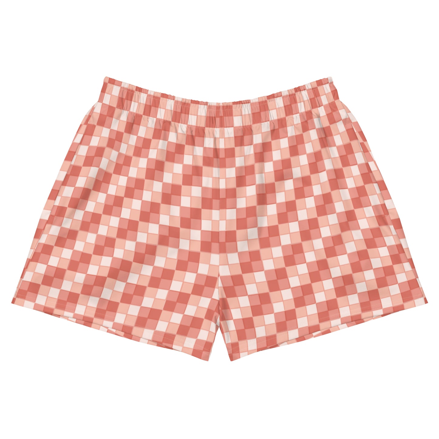 Women’s Pink Salmon Ichimatsu Pattern Recycled Shorts