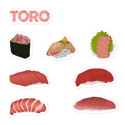 TORO: Bluefin Tuna Sushi Sticker Set 5.5"x5.5"