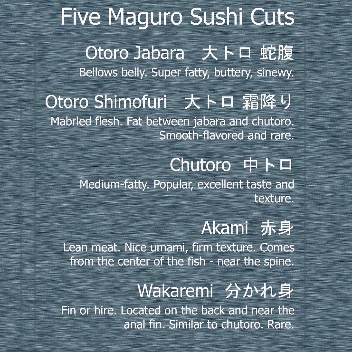 Bluefin Tuna Sushi Poster - Hon Maguro - 24X18
