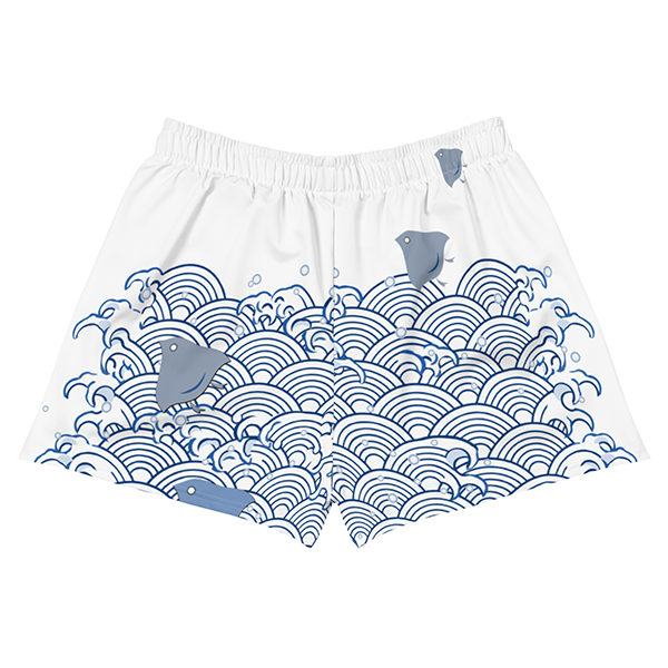Seigaiha and Chidori Recycled Women’s Gym Shorts