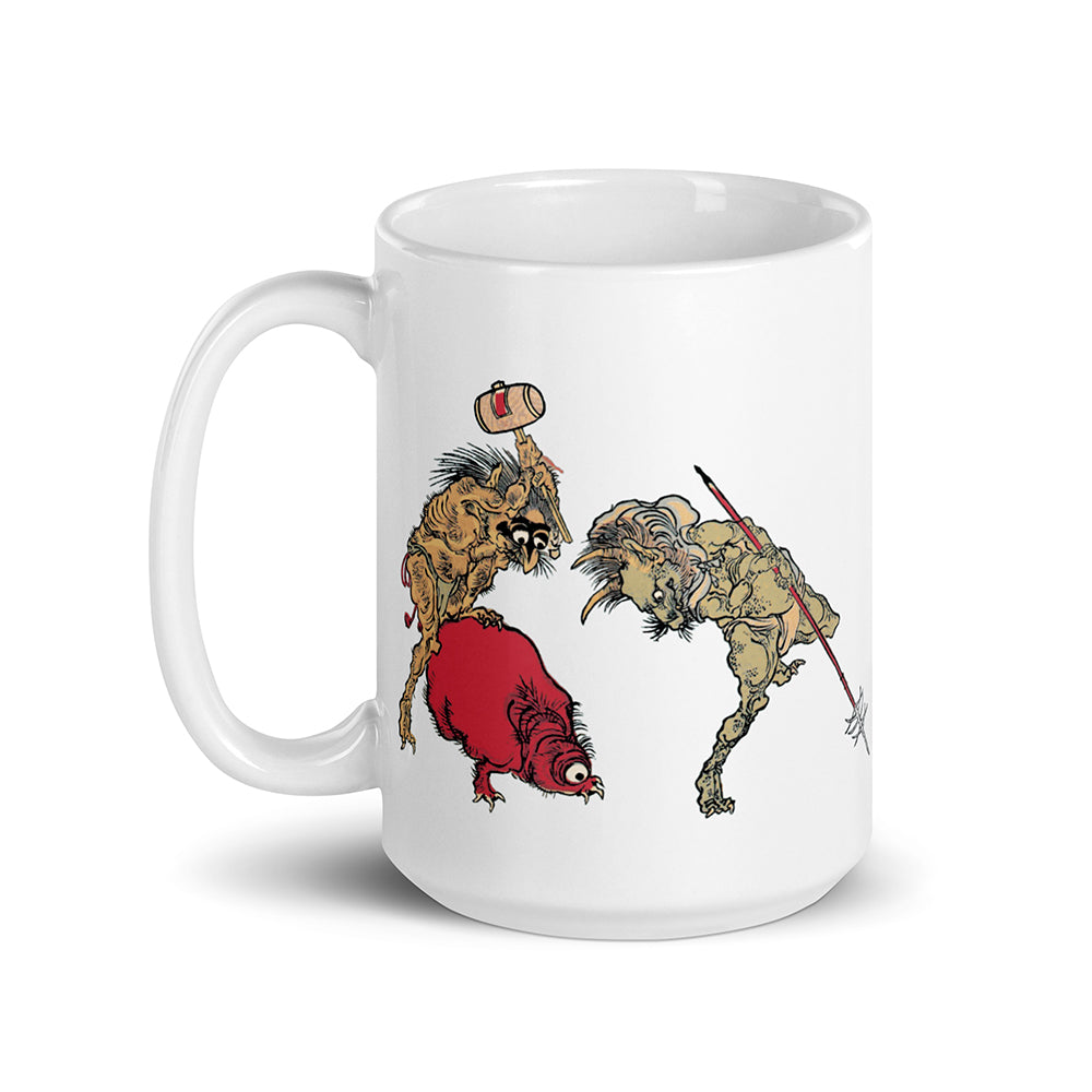 Yokai Demons and Pig Monster White Mug for Tea and Coffee