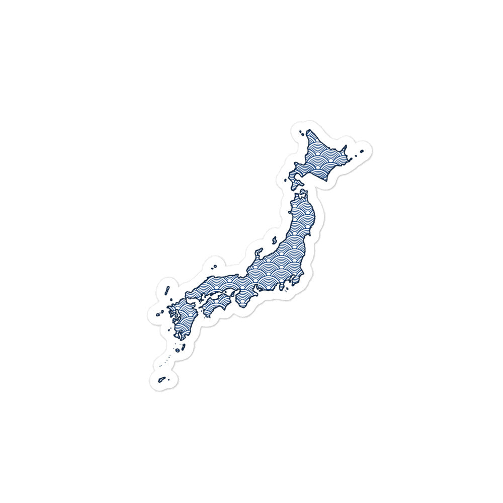 Blue Waves Japan Sticker: Seigaiha Pattern