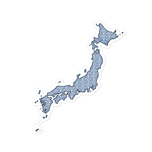 Blue Waves Japan Sticker: Seigaiha Pattern