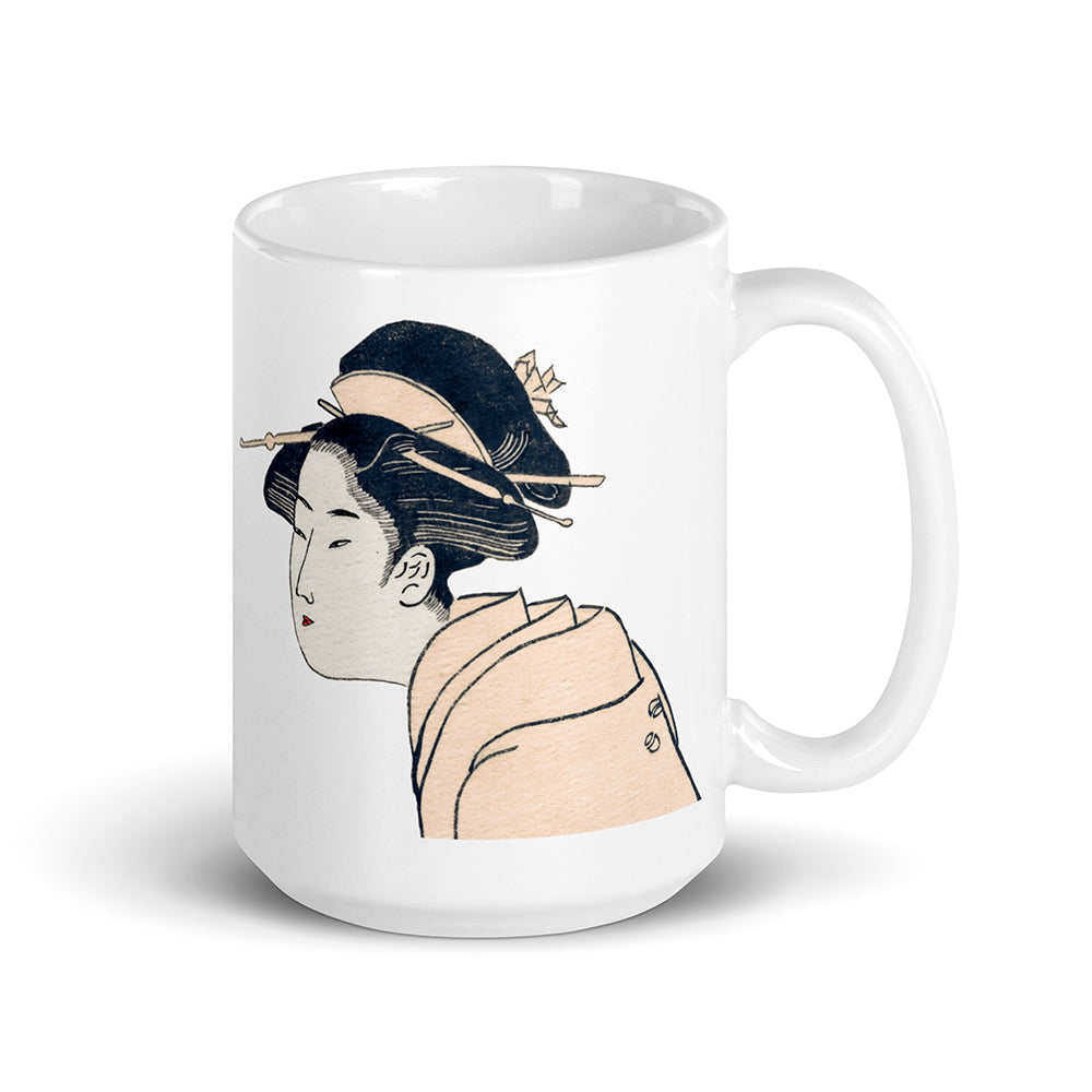 Moto Geisha White glossy mug