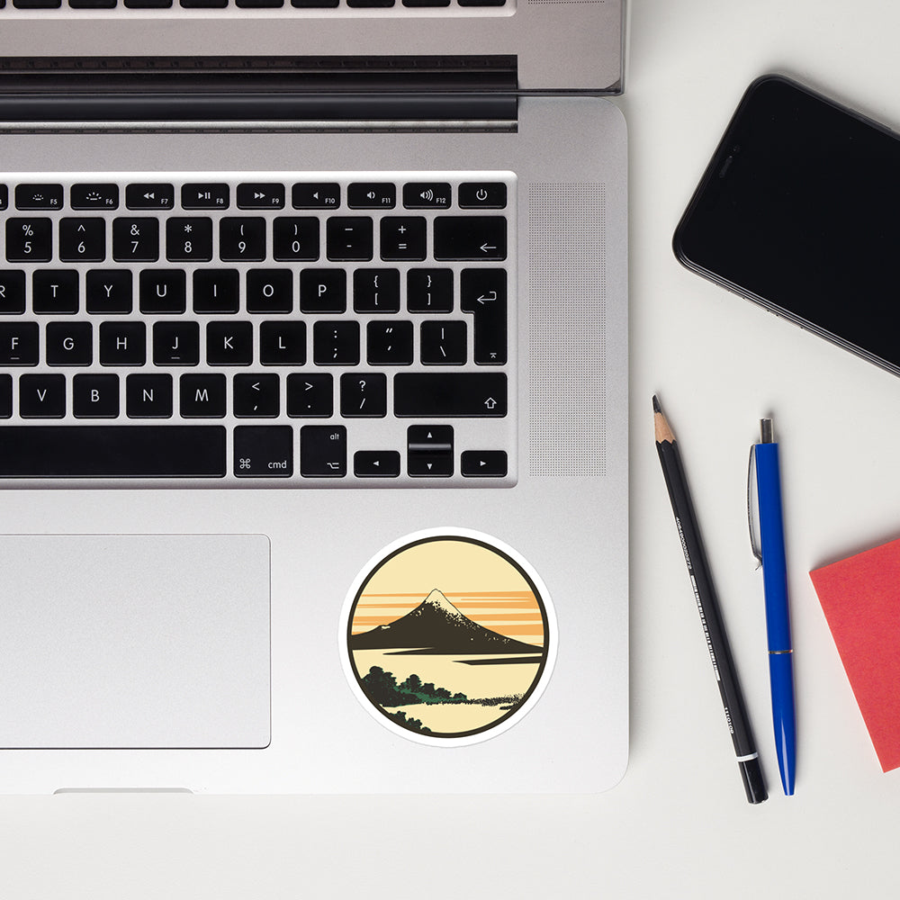 Mount Fuji Sticker: Dawn at Isawa Ukiyo-e Japanese Art