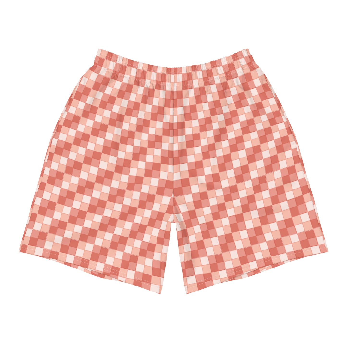 Men's Pink Salmon Ichimatsu Pattern Recycled Shorts