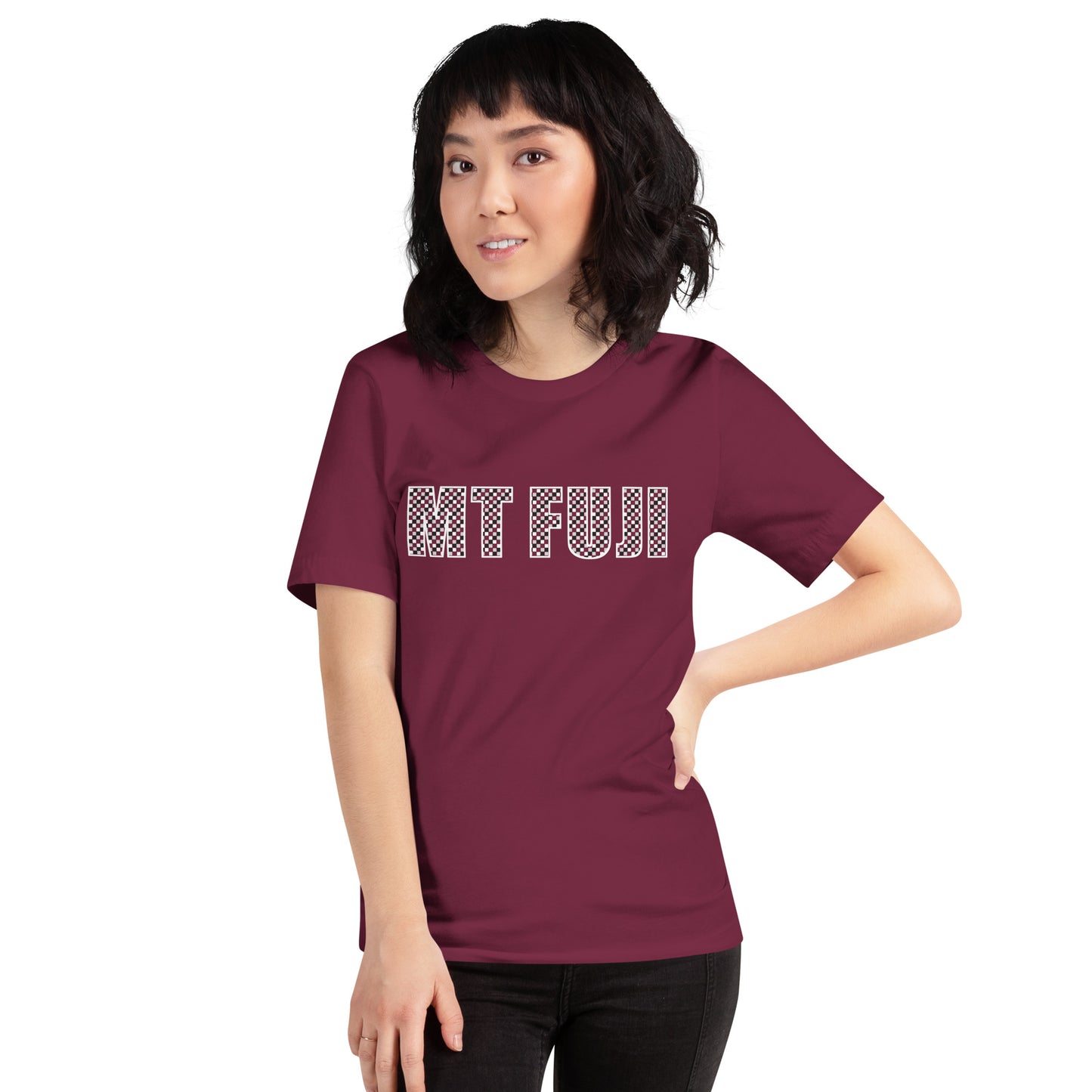 Mt Fuji Shirt: Traditional Japanese Ichimatsu Pattern Japanese T-Shirt