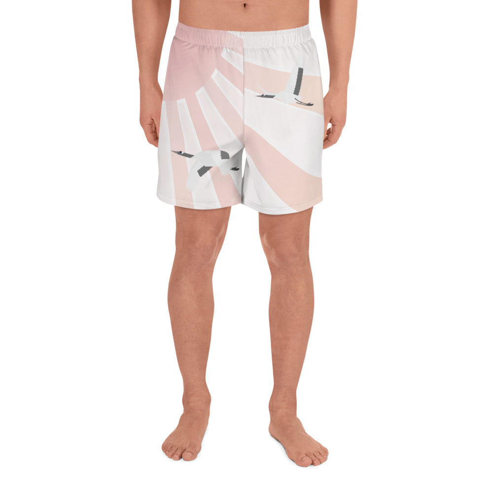 Rising Sun & Cranes Recycled Men's Gym Shorts