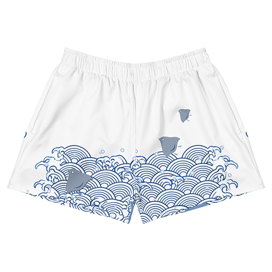 Seigaiha and Chidori Recycled Women’s Gym Shorts