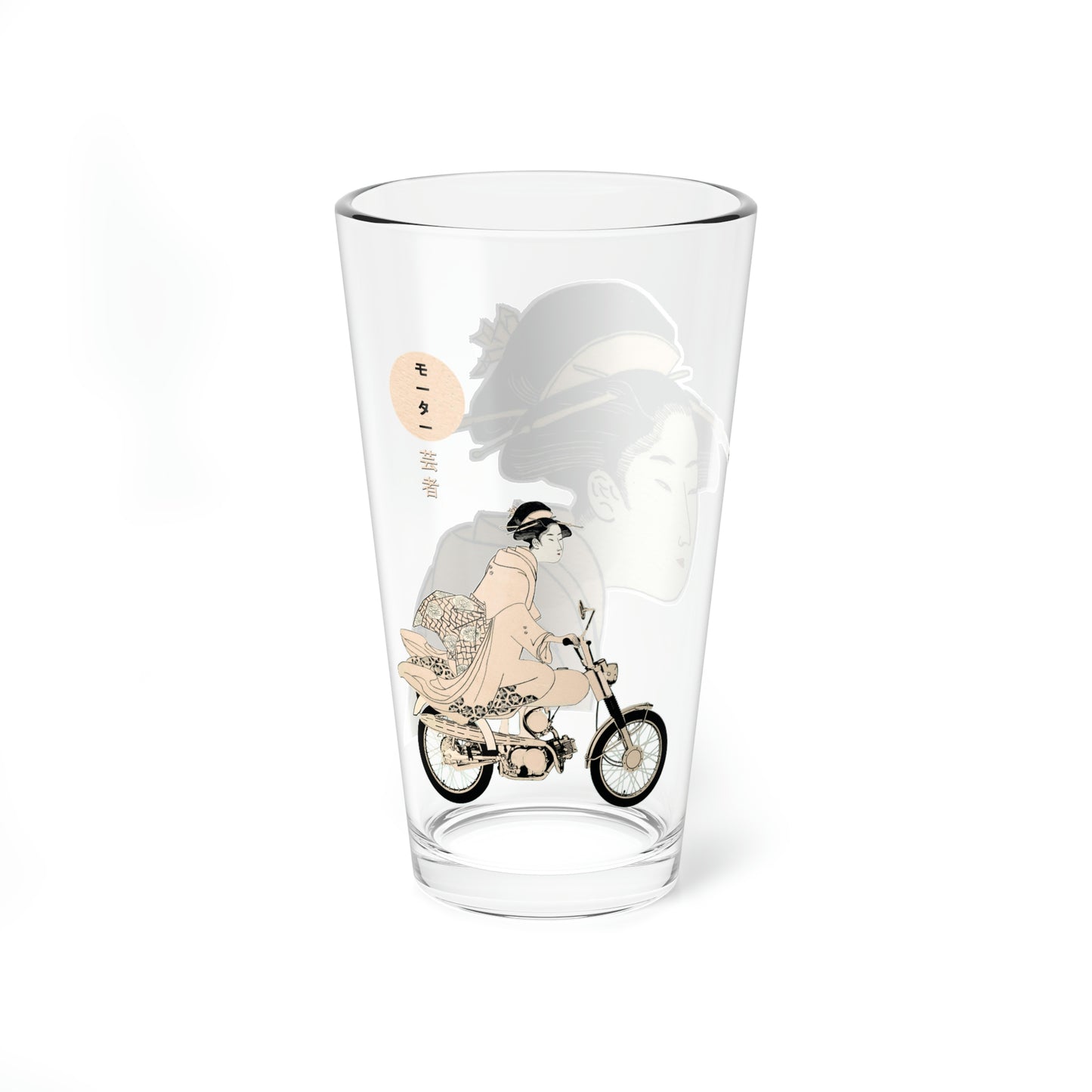 Moto Geisha Beer Pint Glass -16oz