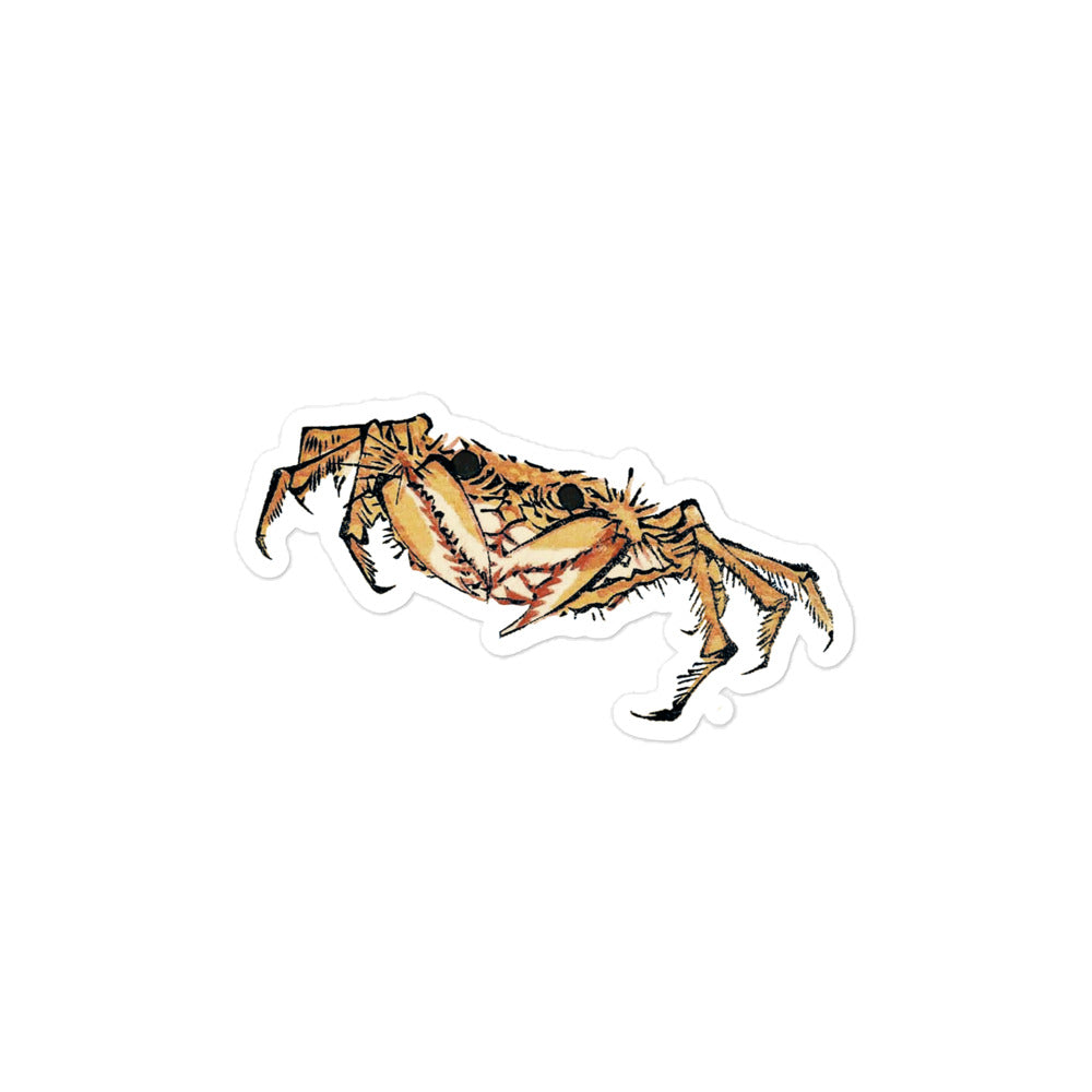 Japanese Crab Sticker: Classic Ukiyo-e Art, Bubble-Free