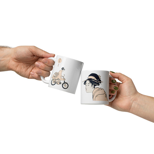 Moto Geisha White glossy mug
