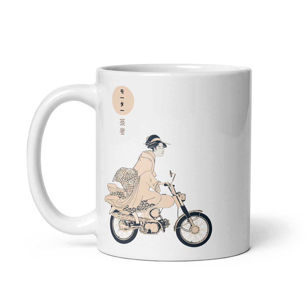 Moto Geisha White glossy mug