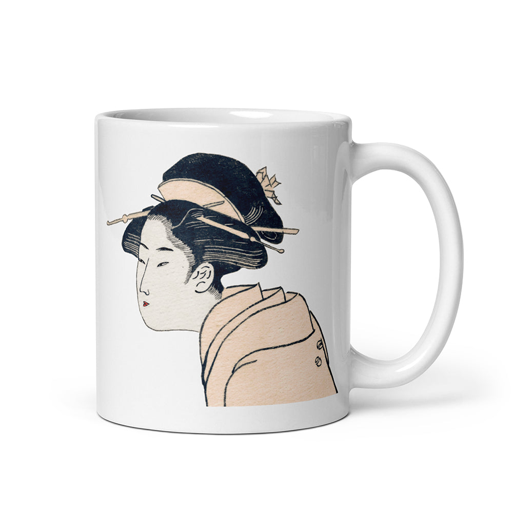 Moto Geisha White glossy mug