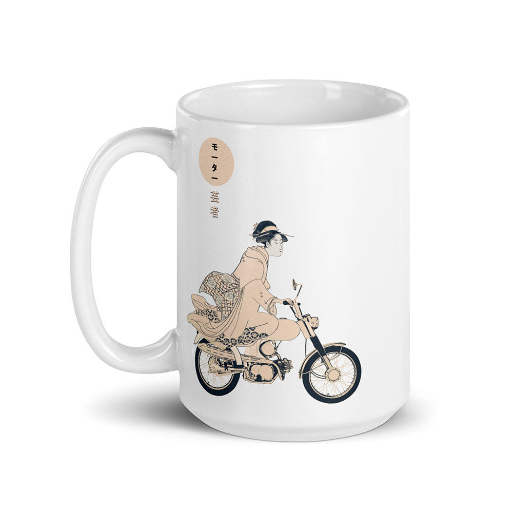 Moto Geisha White glossy mug