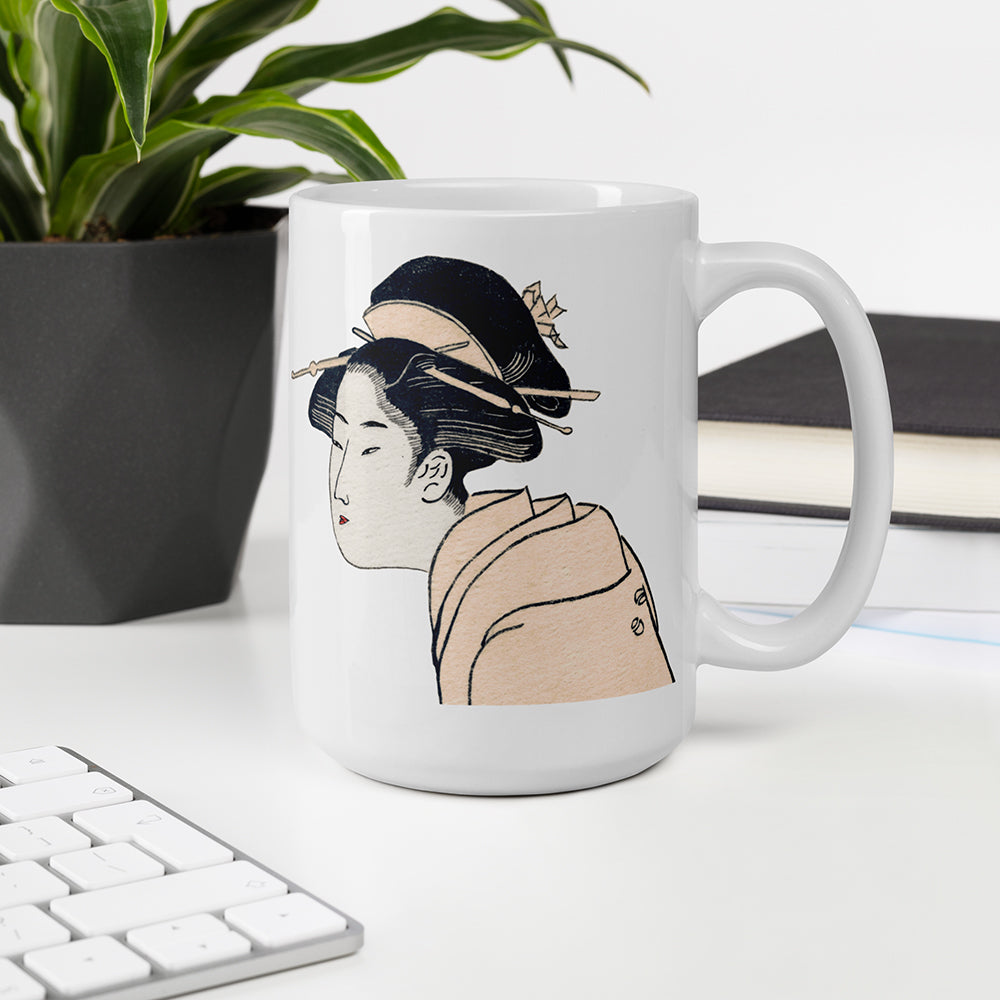 Moto Geisha White glossy mug