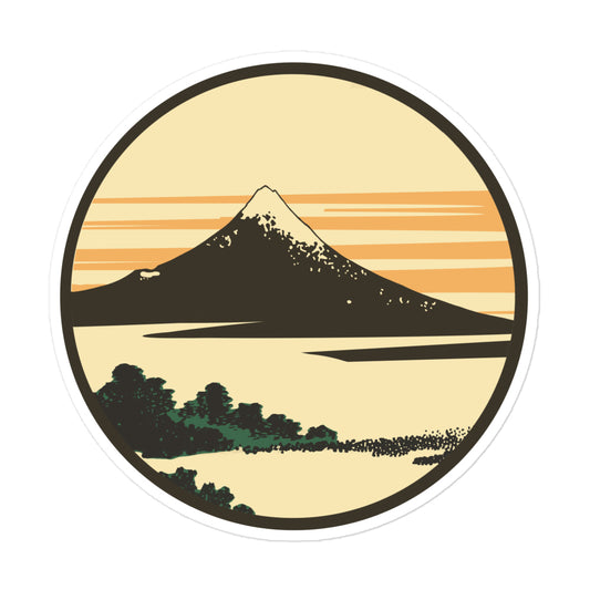 Mount Fuji Sticker: Dawn at Isawa Ukiyo-e Japanese Art