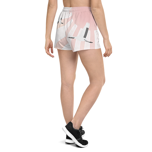 Rising Sun and Cranes Recycled Women’s Gym Shorts