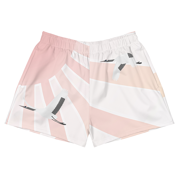 Rising Sun and Cranes Recycled Women’s Gym Shorts