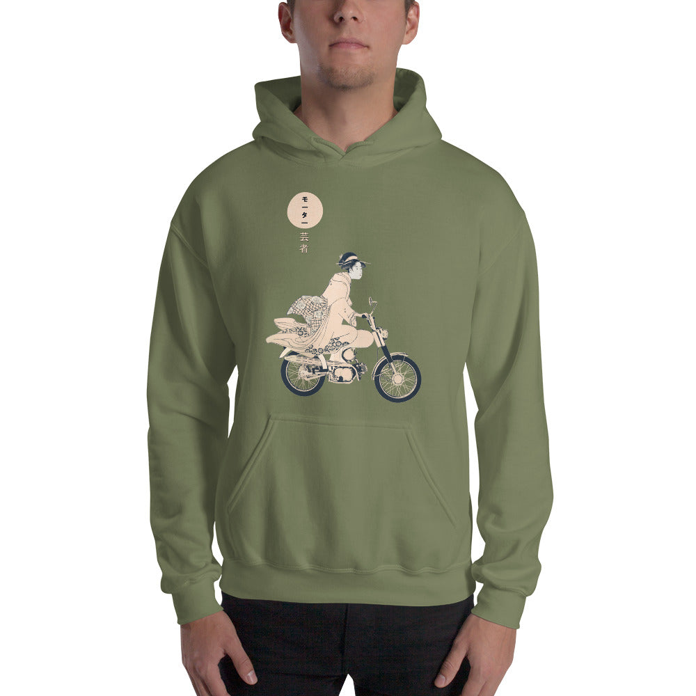 Motorcycle Riding Geisha Unisex Japanese Hoodie