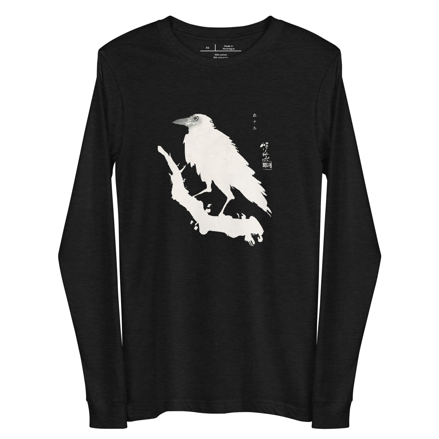 Crow in the Snow Japanese Unisex Long Sleeve Tee