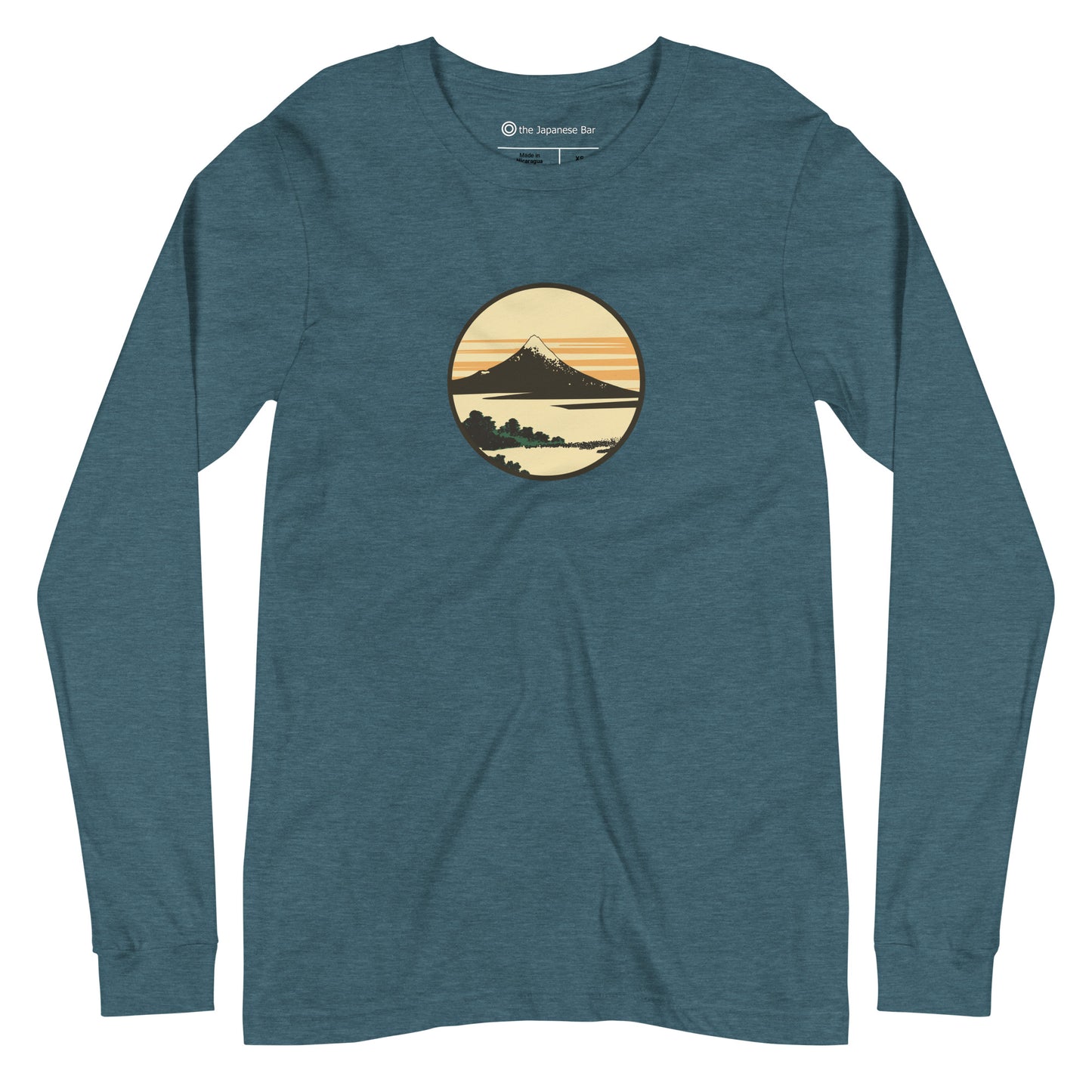 Mount Fuji Long Sleeve Japanese Tee: Dawn at Isawa