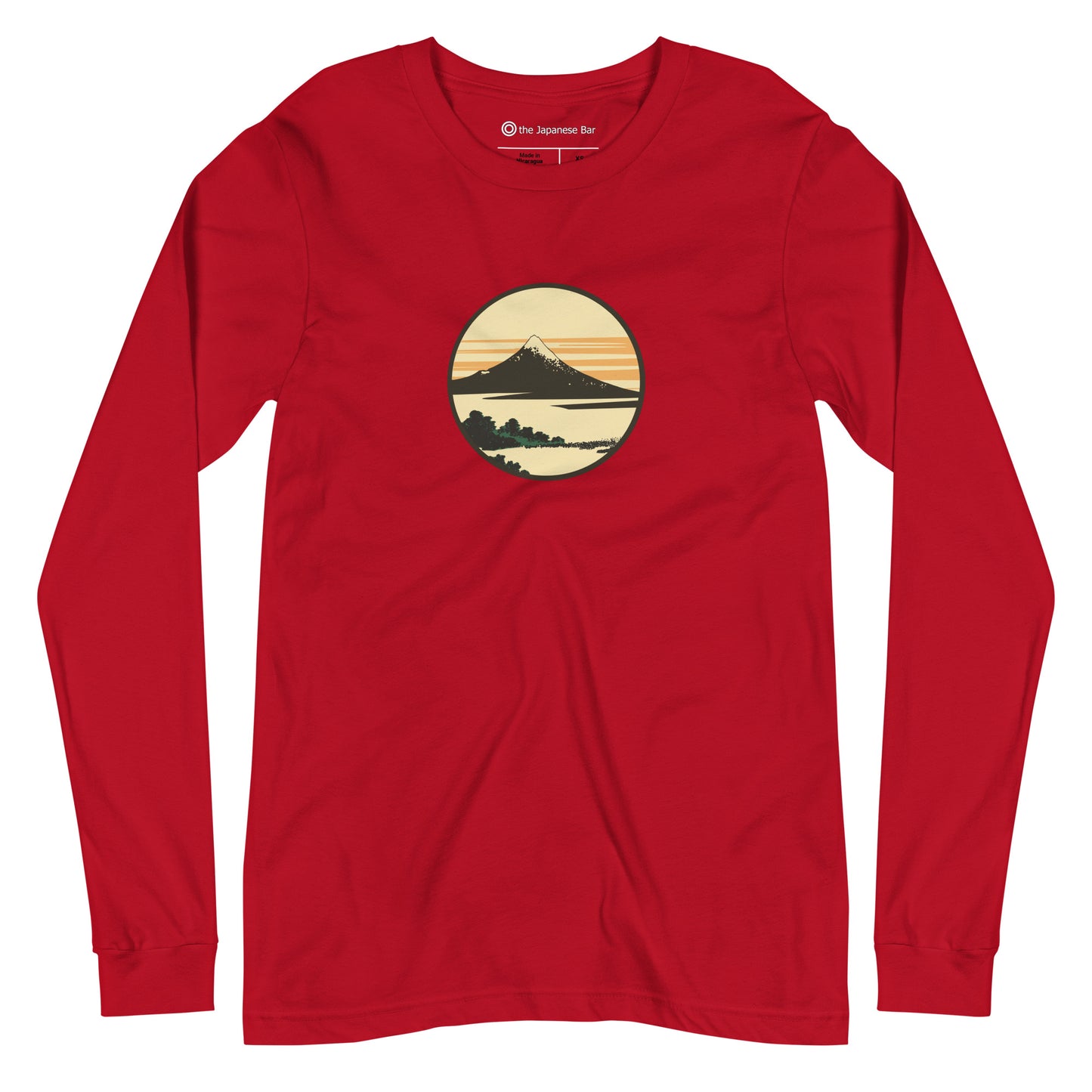 Mount Fuji Long Sleeve Japanese Tee: Dawn at Isawa